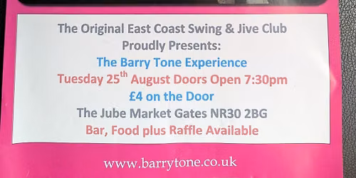 Tuesday with Barry Tone at The Original East Coast 