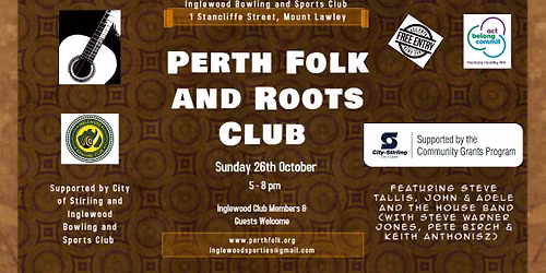 Perth Folk and Roots Club with Steve Tallis and John and Adele Duet