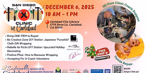 Holiday SD Fixit Clinic in Carlsbad
