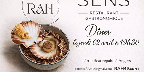 \ud83c\udf74\ud83c\udf74\ud83c\udf74 Diner au Restaurant Gastronomique "SENS" \u00e0 Angers le Jeudi 02 Avril 2026 \u00e0 19h30\ud83c\udf74\ud83c\udf74\ud83c\udf74