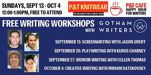 Gotham Writers Workshop: Creative Writing with Miriam Datskovsky