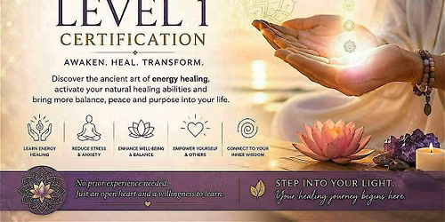 Reiki Level 1 Hybrid Course - September 12&13, 1:30-6pm each day