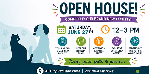 All City Pet Care West Open House & Pet Party \ud83d\udc3e