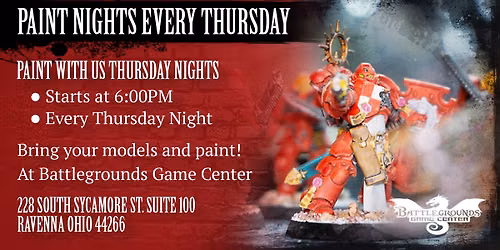 Paint Nights Every Thursday at Battlegrounds Game Center