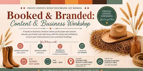 Booked & Branded: Content Creation & Business Workshop for Entrepreneurs