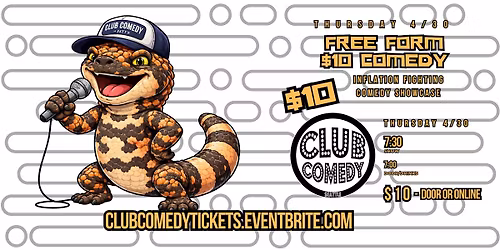 Free Form $10 Comedy at Club Comedy Seattle 4\/30 7:30PM