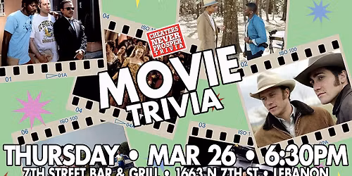 All Movie Trivia at 7th Street Bar & Grill - Lebanon