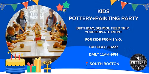 Kids' Pottery + Painting Party - South Boston