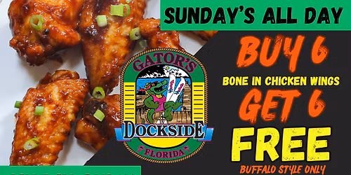 Sunday's - BUY 6, GET 6 FREE - Bone-In Wings