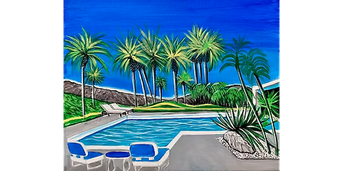 Sunny Poolside Paradise Day - Paint and Sip in Orange County | Classpop!\u2122