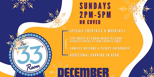 Sundays with Sarah from Sarah & The Underground! Presented by The "33" Room \ud83d\ude80\u2728