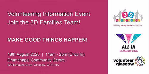 Volunteering Information Event - Join the 3D Families Team