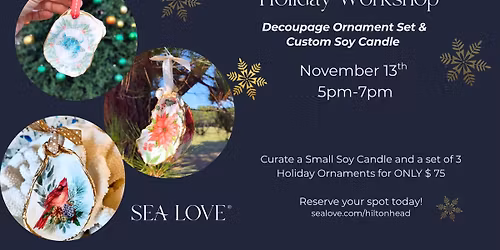 Oyster Decoupage Ornament and Candle Make