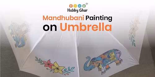 Madhubani Painting on Umbrella