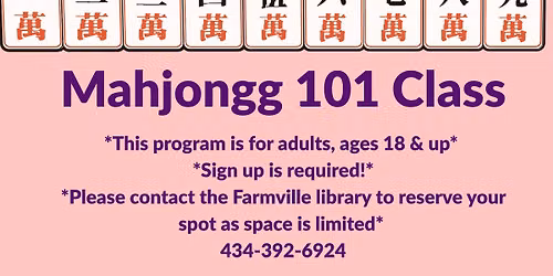 Mahjongg 101 Class