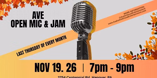 AVE November Open Mic & Jam Night