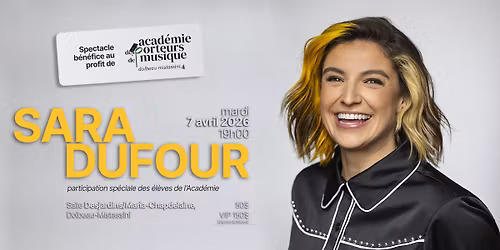 Sara Dufour au profit de l\u2019Acad\u00e9mie des porteurs de musique de Dolbeau-Mistassini