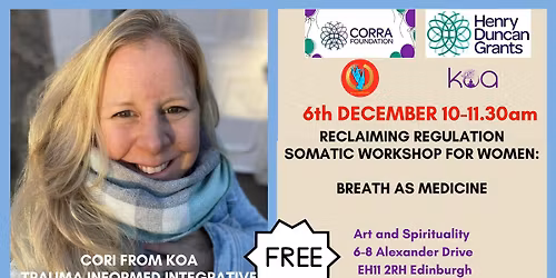 6th December: FREE RECLAIMING REGULATION-SOMATIC WORKSHOP FOR WOMEN-BREATH AS MEDICINE