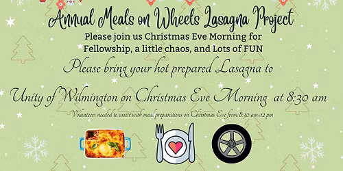 Meals on Wheels Lasangna Project