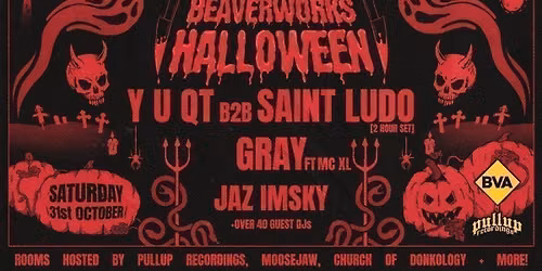 Beaver Works Halloween w\/ Y U QT b2b Saint Ludo, Gray + more