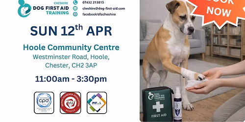 CHESTER - DOG FIRST AID COURSE - Hoole Community Centre, CH2 3AP - \u00a364.50