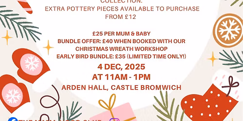 Mama& Me Christmas Pottery - baby handprint bauble