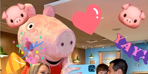 \ud83c\udf89\ud83d\udc37\ud83d\udc67Monday Meet and Munch with Peppa Pig!\ud83d\udc67\ud83d\udc37\ud83c\udf89