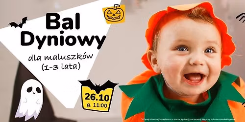 Bal Dyniowy 26.10 - Klub Fiko\u0142ki Bydgoszcz (dla maluszk\u00f3w 1-3 lata)