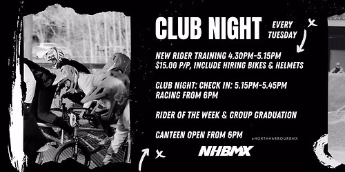 NHBMX Club night and New Rider training