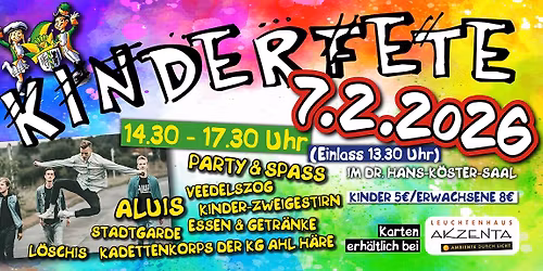 Kinderfete der KG Ahl H\u00e4re - Party & Spa\u00df im Dr. Hans-K\u00f6ster-Saal