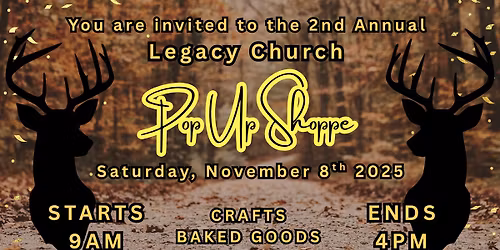 Pop Up Shoppe - Saturday November 8th