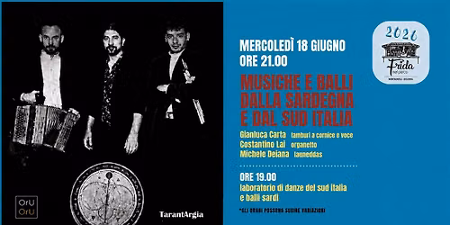 Musiche e balli della Sardegna e del sud Italia, stage e concerto