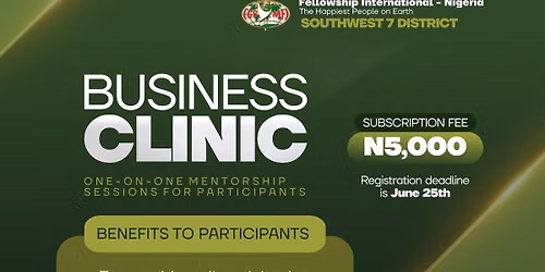 BUSINESS CLINIC (One-on-one mentorship for participants)