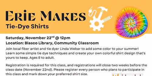 Erie Makes: Tie-Dye Shirts@Blasco
