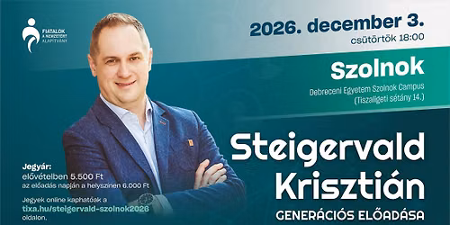 Steigervald Kriszti\u00e1n gener\u00e1ci\u00f3s el\u0151ad\u00e1sa Szolnokon