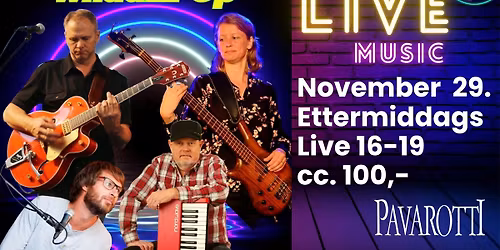 \ud83c\udfb6 L\u00f8rdag 29. november \u2013 Ettermiddagslive med Whaazz Up! \ud83c\udfa4\ud83c\udfb8