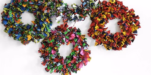 Festive African Print Fabric Rag Wreath Workshop