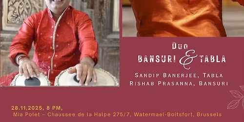 Flute and Tabla concert in Brussels, Tegelan