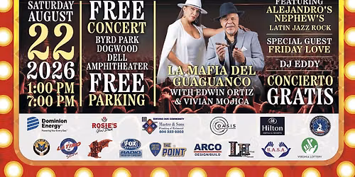 19 Annual Latin Jazz and Salsa Festival - Free Concert, Free Parking, Authentic Latin Food Vendors