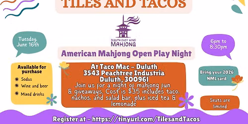 Tiles and Tacos Mahjong Open Play