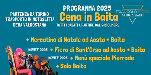 CENA IN BAITA CON TRASPORTO IN MOTOSLITTA