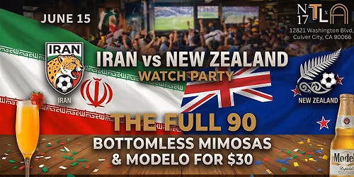 \u26bd Iran vs New Zealand Watch Party \u2014World Cup 2026|N17 The Lane, Culver City