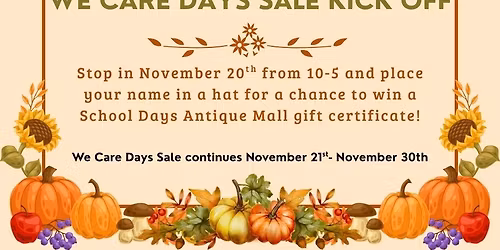 We Care Days Sale Giveaway