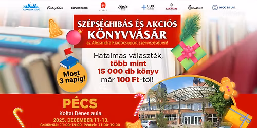 Sz\u00e9ps\u00e9ghib\u00e1s \u00e9s akci\u00f3s k\u00f6nyvv\u00e1s\u00e1r P\u00e9csen! | Alexandra Kiad\u00f3csoport