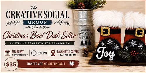 The Creative Social Christmas Boot Desk Sitter
