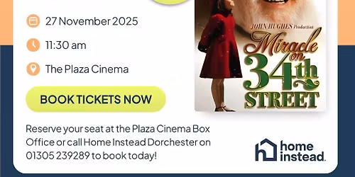 Dorchester Dementia Cinema Presents "Miracle on 34th Street"