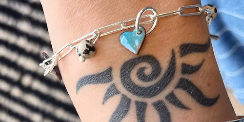 SILVER & ENAMEL CHARM BRACELET 