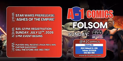 FLSM: SWU Prerelease: Ashes of the Empire $35 12 PM