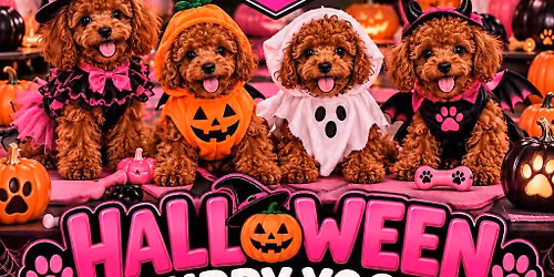 Halloween Puppy Yoga