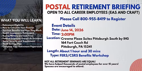 Postal Retirement Seminar - Pittsburgh - 06\/14\/26